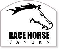 Logo for Race Horse Tavern featuring a black horse head silhouette above the words 'RACE HORSE' and 'TAVERN'.